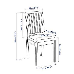Set de masa si scaune IKEA Ekedalen/ Ekedalen Dark Brown Orrsta -gray (4 scaune)