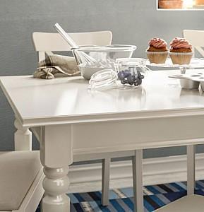 Set de masa si scaune IKEA Ingatorp / Ingolf Whit  Nordvalla-Beige (6 scaune)