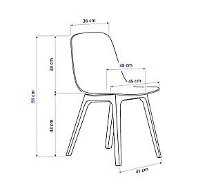 Set de masa si scaune IKEA Lisabo / Odger  ash veneer, anthracite  (4 scaune )