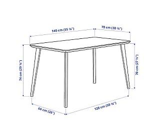 Set de masa si scaune IKEA Lisabo / Idolf  ash veneer, black ( 4 scaune  )