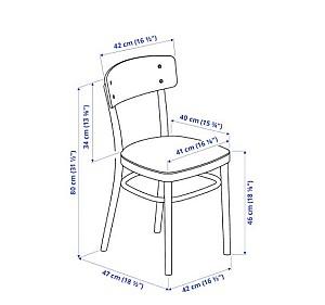Set de masa si scaune IKEA Lisabo / Idolf  ash veneer, black ( 4 scaune  )