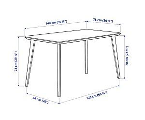 Set de masa si scaune IKEA Lisabo / Ronninge ash veneer, green (4 scaune)