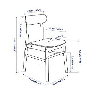 Set de masa si scaune IKEA Lisabo / Ronninge ash veneer, green (4 scaune)
