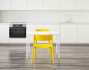 Set de masa si scaune IKEA Vangsta / Janinge white-yellow (2 scaune)