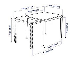 Set de masa si scaune IKEA Vangsta / Janinge white-yellow (2 scaune)