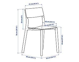 Set de masa si scaune IKEA Vangsta / Janinge white-yellow (2 scaune)