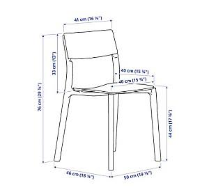 Set de masa si scaune IKEA Melltorp / Janinge white-yellow (4 scaune)