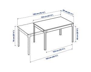 Set de masa si scaune IKEA Ekedalen/Bergmund  White/Ljungen light green 120/180 cm (4 scaune)