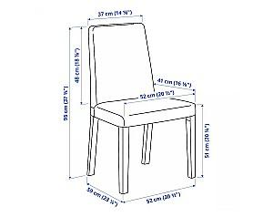 Set de masa si scaune IKEA Ekedalen/Bergmund  White/Ljungen light green 120/180 cm (4 scaune)
