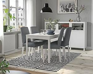 Set de masa si scaune IKEA Ekedalen / Bergmund White/Nykvarn Gray/White 120/180 cm