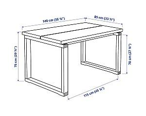 Set de masa si scaune IKEA Morbylanga/Odger brown white/beige140x85 cm