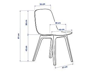 Set de masa si scaune IKEA Morbylanga/Odger brown white/beige140x85 cm