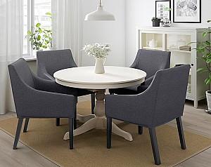 Set de masa si scaune IKEA Ingatorp/Sakarias black/Sporda dark grey110/155 cm (4 scaune)