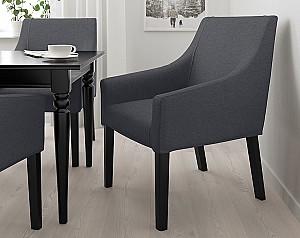 Set de masa si scaune IKEA Ingatorp/Sakarias black/Sporda dark grey110/155 cm (4 scaune)