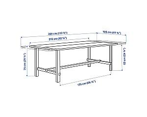 Set de masa si scaune IKEA Nordviken/Bergmund white/Rommele white/white 210/289 cm ( 6 scaune)