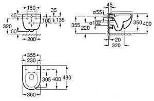Vas WC Roca Rimless Compact A34H242000