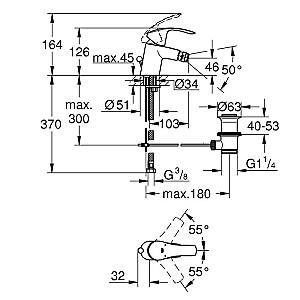 Baterie pentru bideu Grohe Eurosmart 32929002