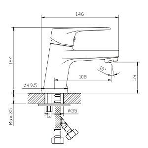 Baterie pentru lavoar GEHLER 1420163BF