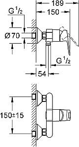 Baterie dus Grohe Bauloop 23340000