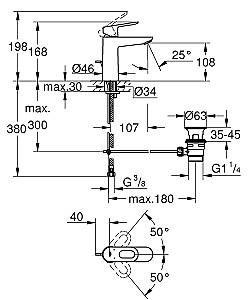Baterie pentru lavoar Grohe Bauloop M 23762000