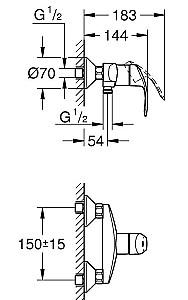 Baterie dus Grohe Eurosmart 33555002/33555003