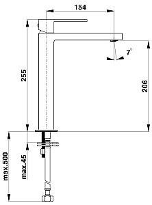 Baterie pentru lavoar Herz SQ q12B High UH00058B Black