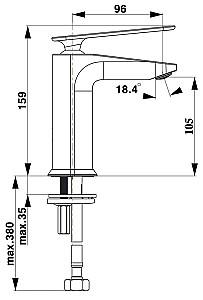 Baterie pentru lavoar Herz Zen u10 UH00077