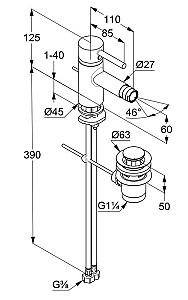 Baterie pentru bideu Kludi Bozz DN 15 (385333976)