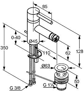 Baterie pentru bideu Kludi Bozz DN 10 (385330576)