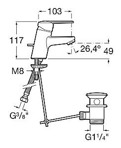 Baterie pentru lavoar Roca Victoria A5A3025C00