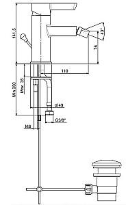 Baterie pentru bideu Roca Saona A5A607AC0K