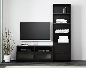 Living IKEA Brimnes Black 180x41x190 cm