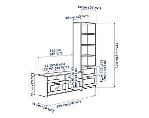 Living IKEA Brimnes Black 180x41x190 cm