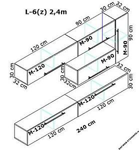 Living PS L-6(z) 2.4 m Cortona