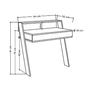 Masa consola DECO Cowork Oak/Anthracite
