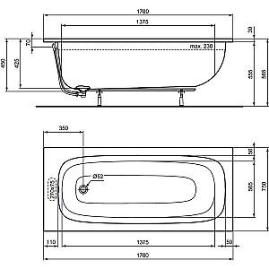 Cadă de baie Ideal Standard I.Life 1700x750 T476001