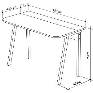 Masa de birou DECO Luton White/Retro Grey