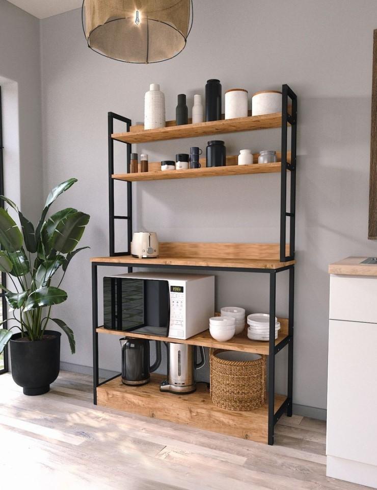 Etajera Fabulous 5 Shelves 36x101 (Pine/Black)