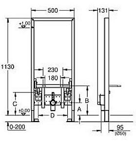 Instalatie wc incastrat cu cadru Grohe Rapid SL (38553001)