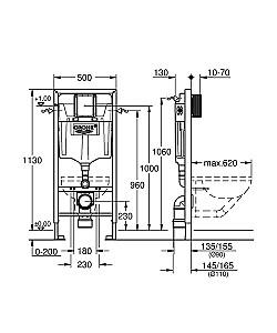 Instalatie wc incastrat cu cadru Grohe Rapid SL (38528001)