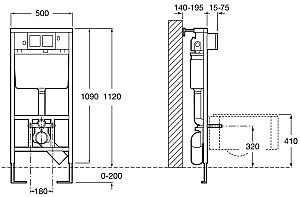 Instalatie wc incastrat cu cadru Roca Duplo A890090020