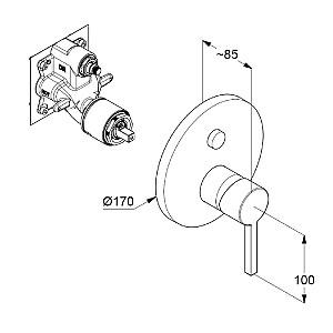 Baterie cada Kludi NOVA FONTE PURA (206595315)