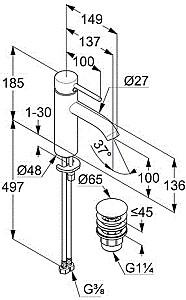 Baterie pentru lavoar Kludi Bozz (382885376)
