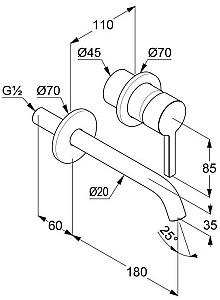 Baterie pentru lavoar Kludi Nova Fonte Pura (202445315)