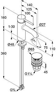 Baterie pentru lavoar Kludi Bozz (382665376)