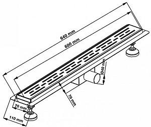 Rigola de dus GEHLER Camino 600x70 EO (BJ-LSF+G20)