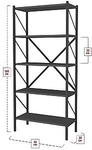 Etajera Fabulous Shelves Metal 5 sectiuni (Anthracite)