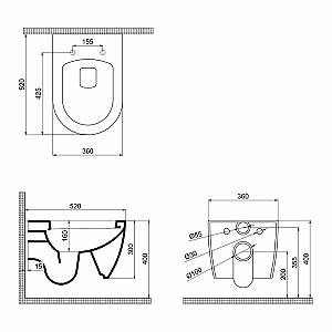 Vas WC QuarterBath Deep (114325)