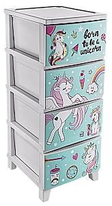 Comoda copii Polite Unicorn TRN077-05 (White/Blue)