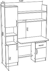 Masa pentru calculator ML Mobila ML-7 stejar auriu/alb